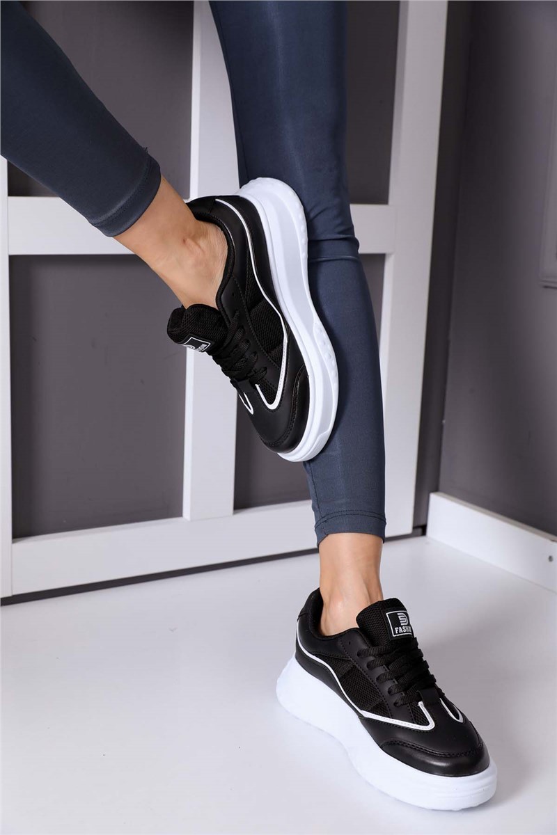 Women's Sports Shoes 0153 - Black with White #360002