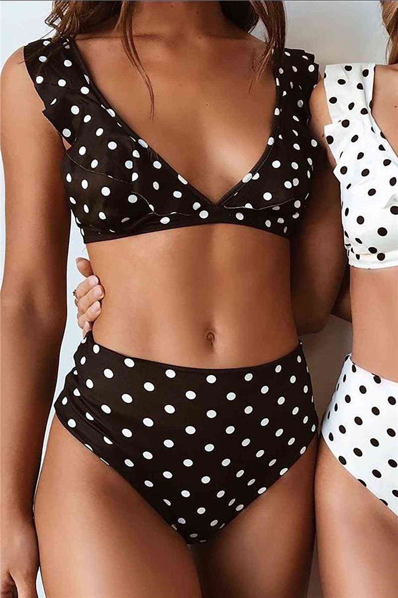 Costum de baie cu buline- Negru - Alb # 311087