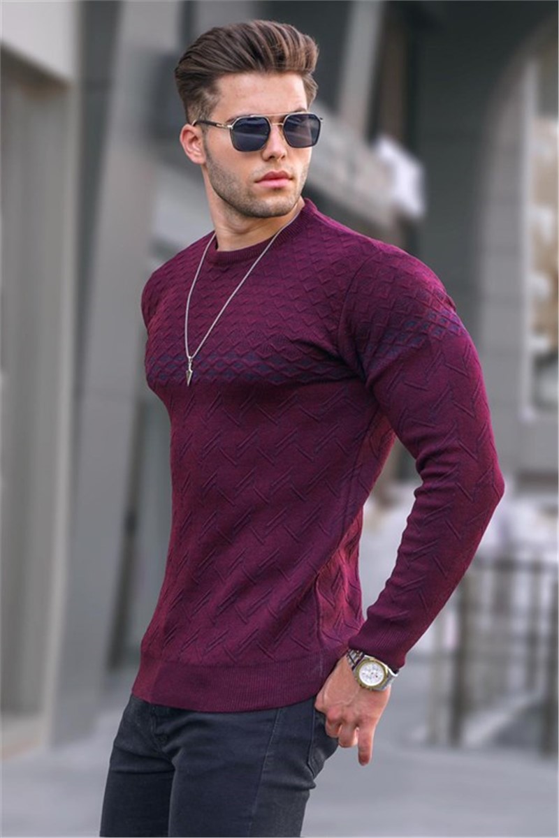 Herren Bluse Trikot 5972 - bordeaux  #357897