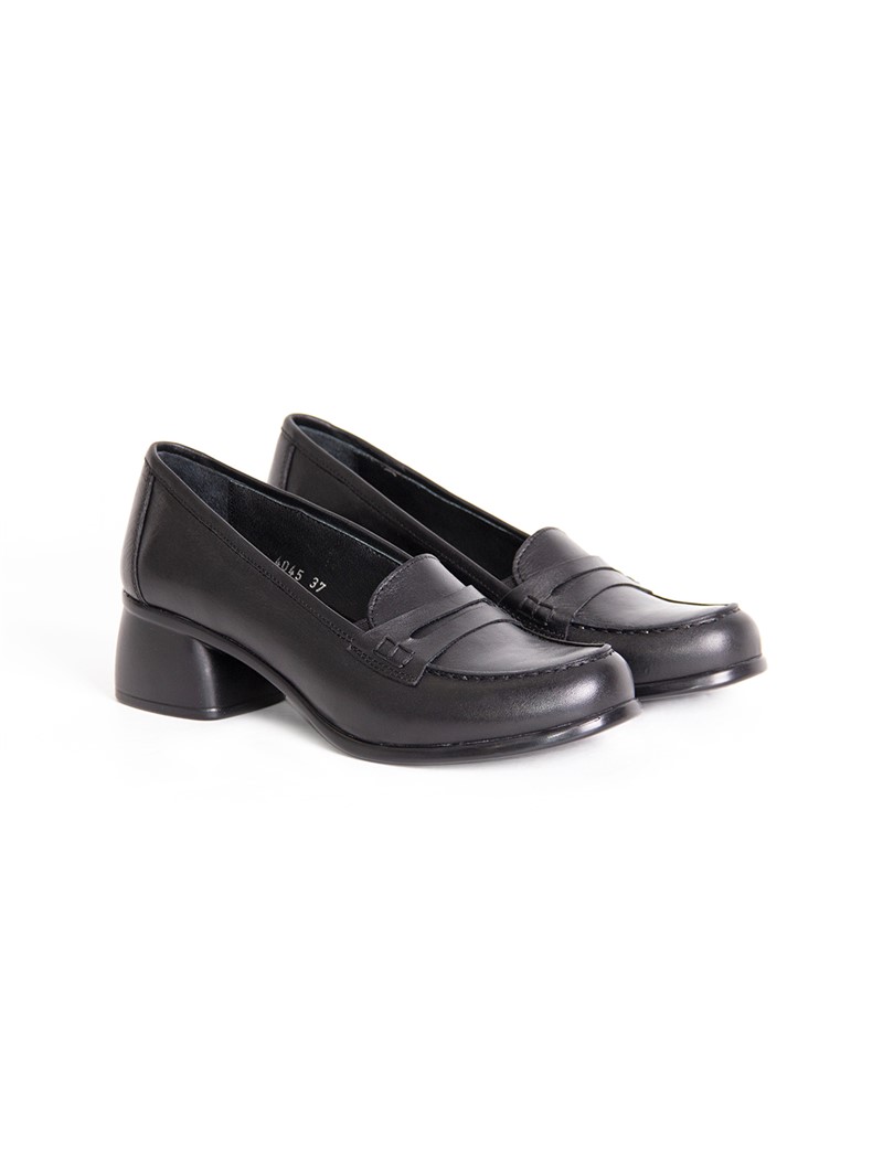 Damen Schuhe aus echtem Leder 04045 - schwarz #318057