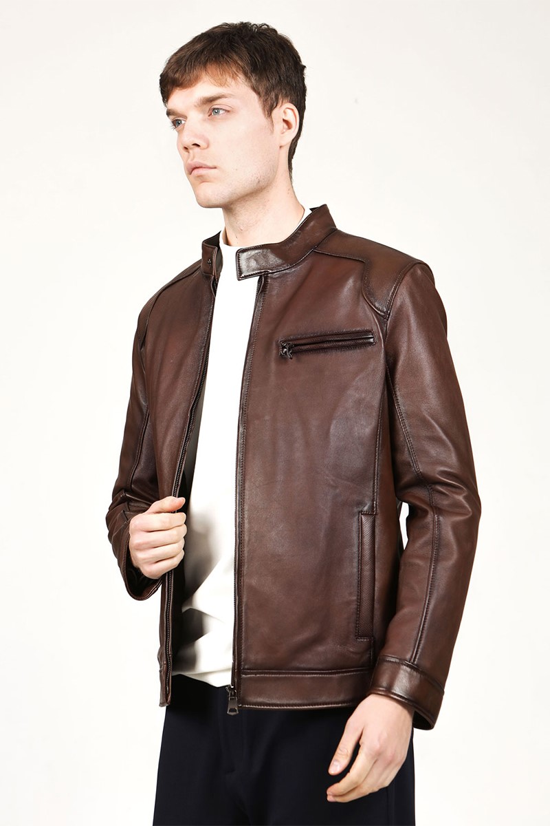 Eurochasse Brown newest Leather Jacket