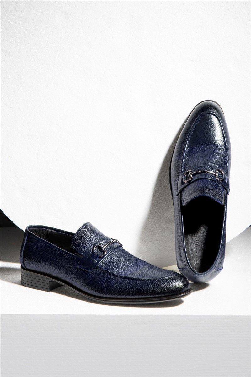 Ducavelli Men's Genuine Leather Formal Shoes - Dark Blue #363765