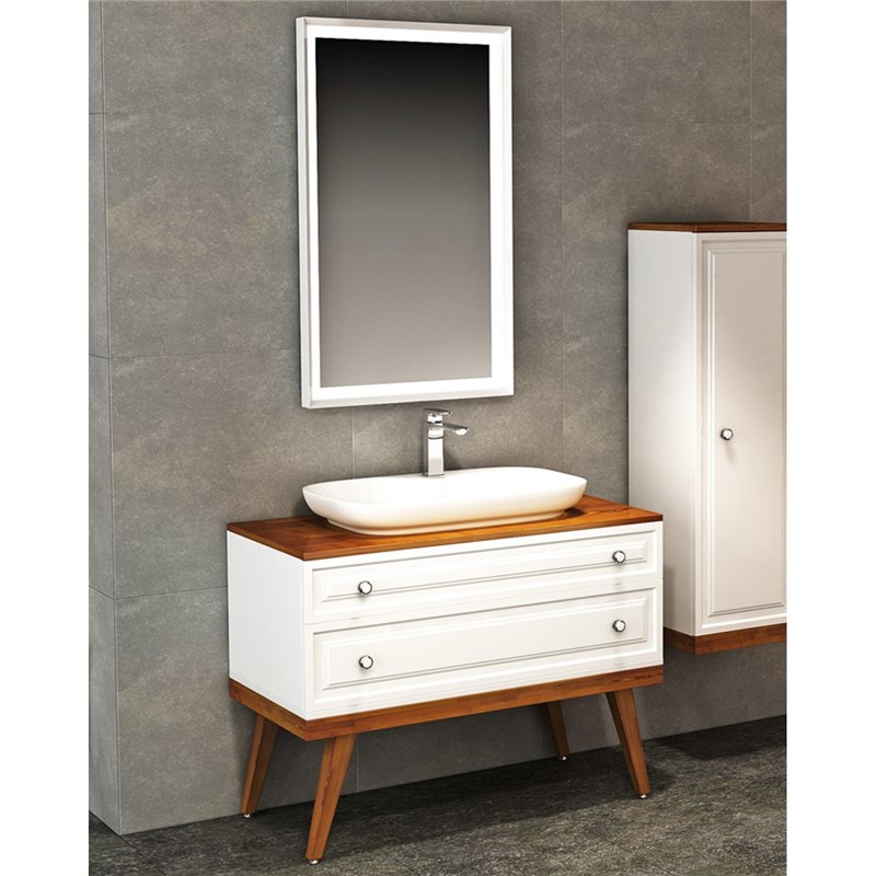 Emart Viola Bathroom cabinet 100 cm - Walnut-White #356714