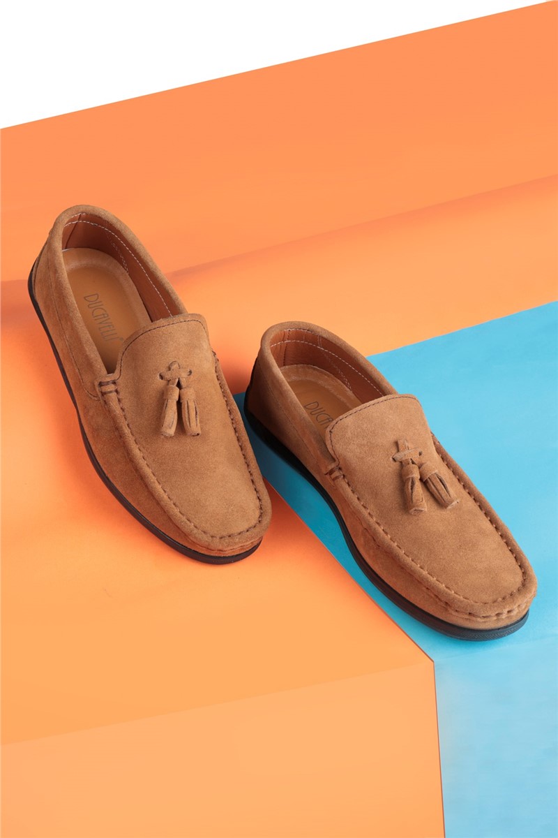 Ducavelli Freizeit-Loafer für Herren aus natürlichem Wildleder – Braun #382194