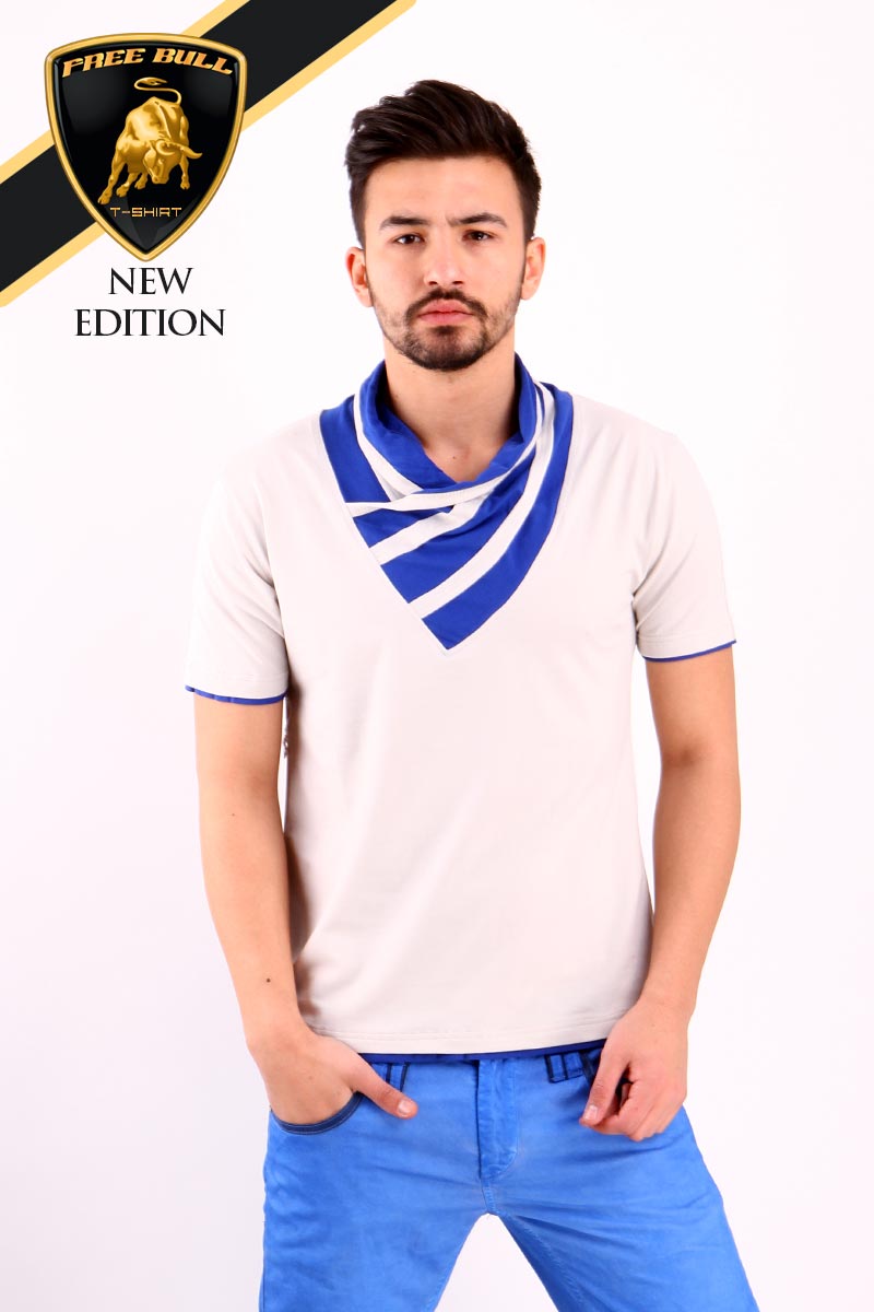 Herren T -Shirt  - creme 1009 -16