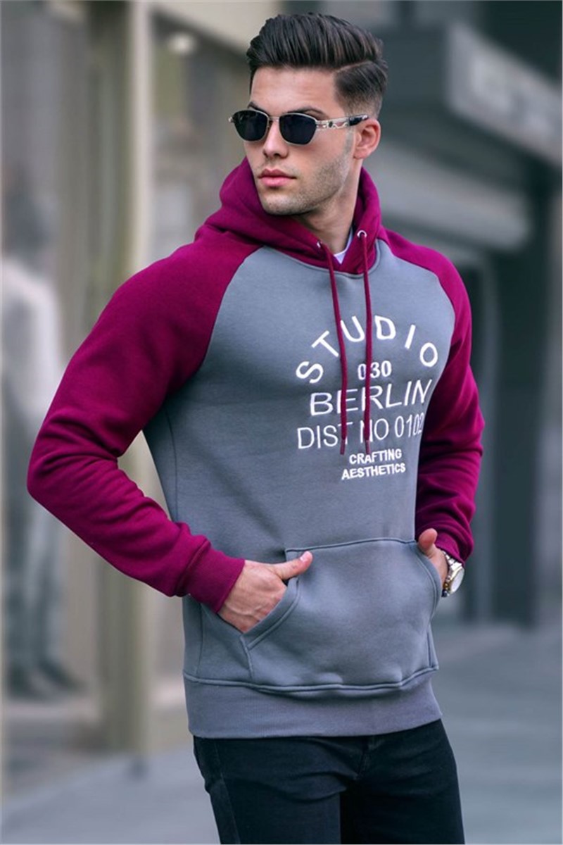 Herren Sweatshirt mit Kapuze 6011 - rauchgrau #358711