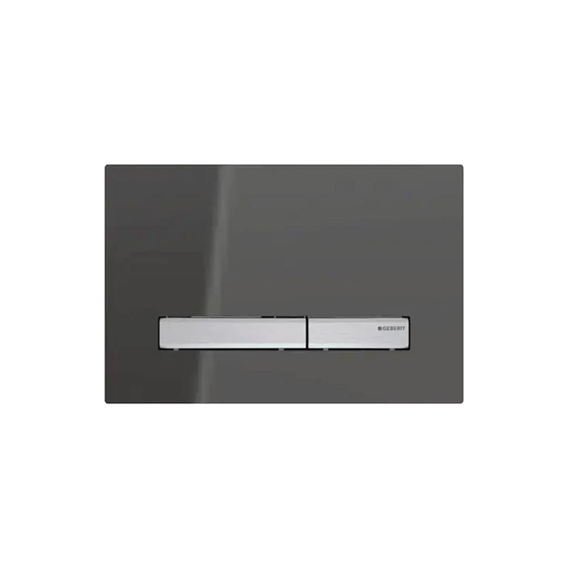 Geberit Sigma50 Double Push Control Panel - Smoked Glass Chrome #349687