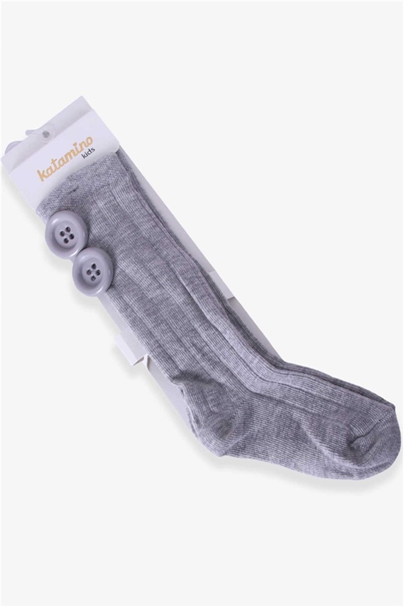 Lange Kindersocken für Mädchen – Grau #379066