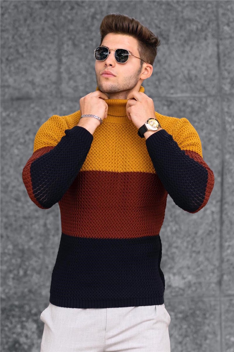 Colourblock Turtleneck Jumper