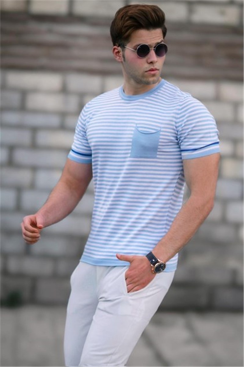 Tricou bărbătesc 9280 - Albastru 303920