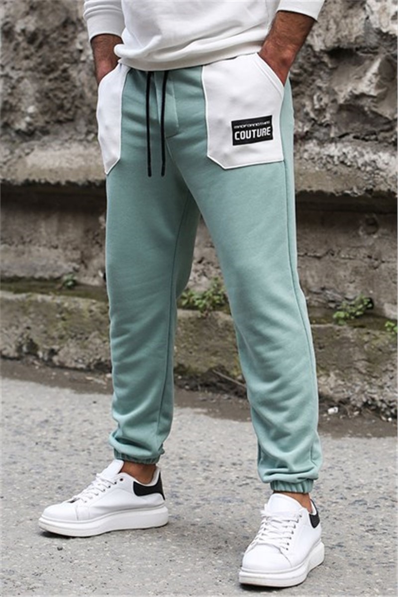 Pantaloni de trening bărbați 4844 - Verde 302470