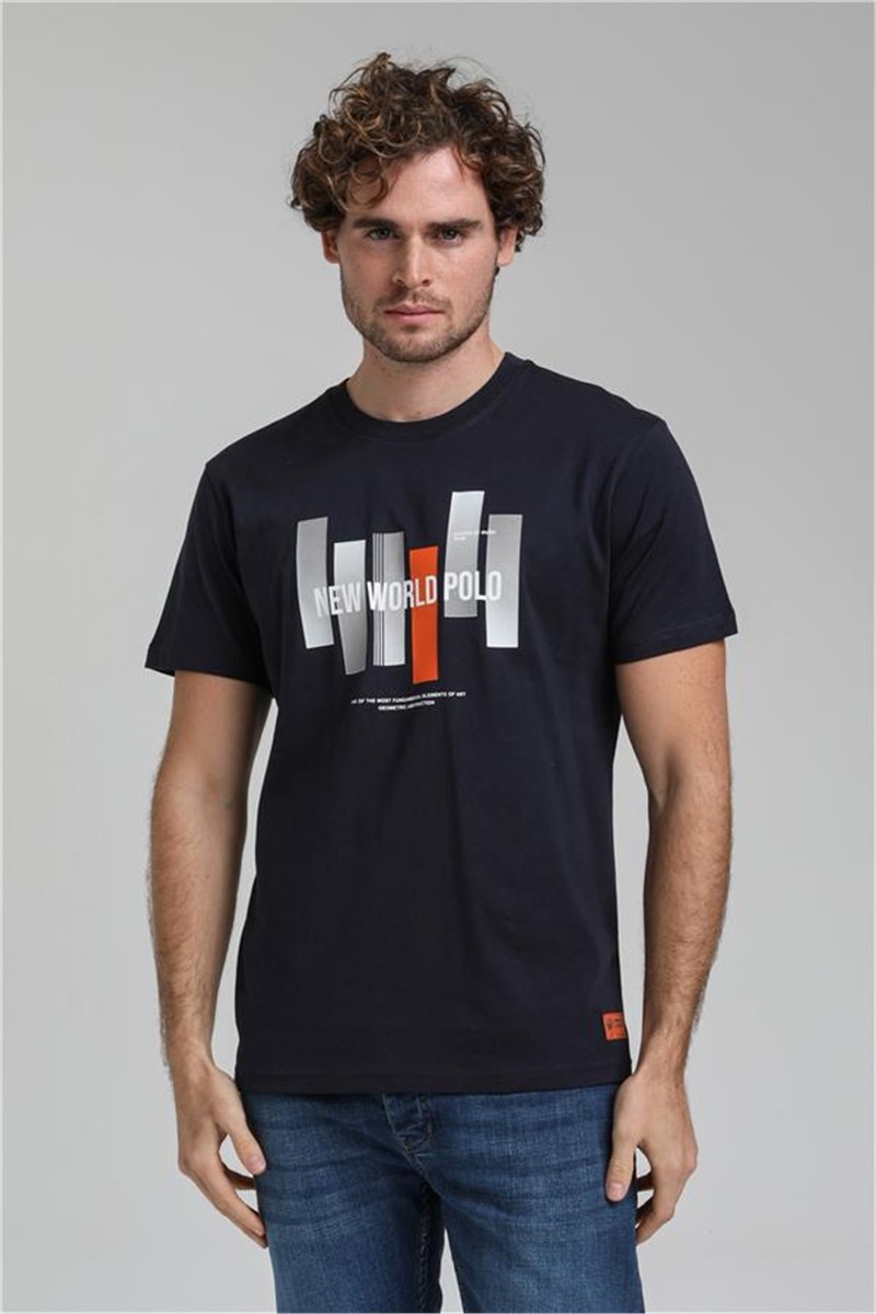 Herren Regular Fit T-Shirt 23SSM20307 - dunkelblau  #371466