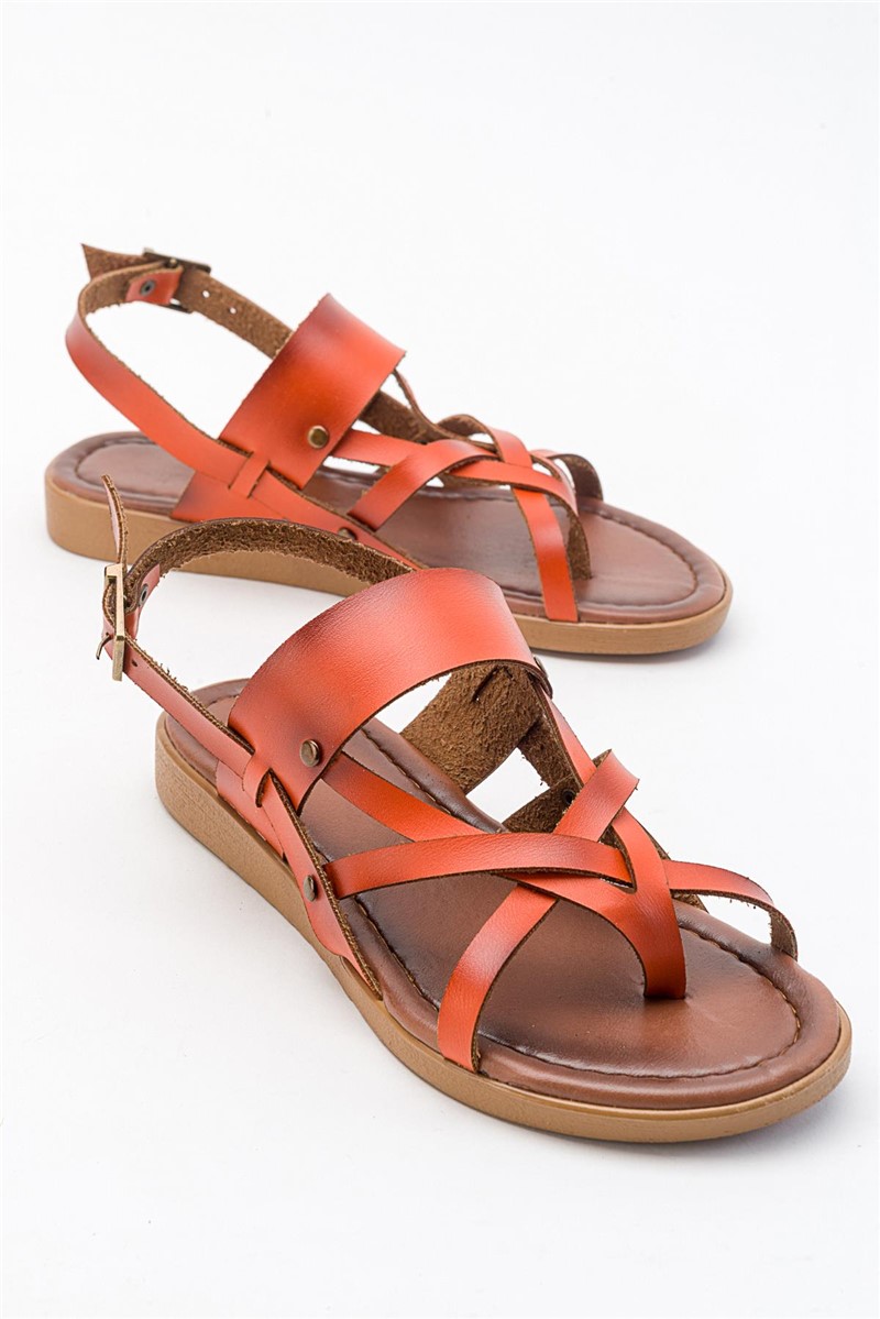 Lässige Damensandalen - Orange #381673