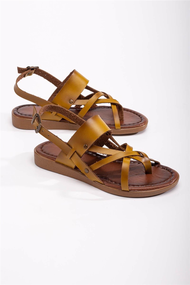 Damen Sandalen - dunkelgelb #370727