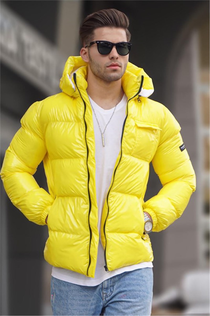 Men's Jacket with Outer Pockets and Hood 5994 - Yellow #361920