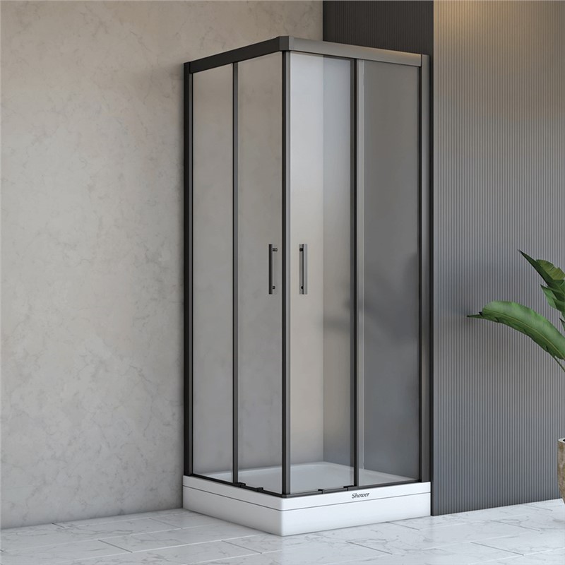 Shower Vega Corner shower cabin 80x80 cm - Matte Black #346842 