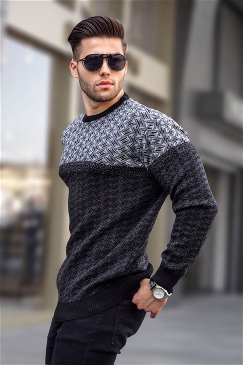 Męski Sweter 5977 - Czarny #358728