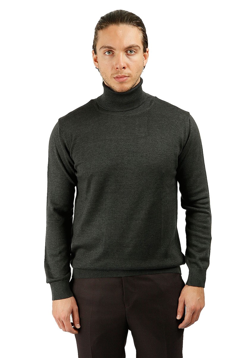 Sweter z golfe - ciemnoszary 272139