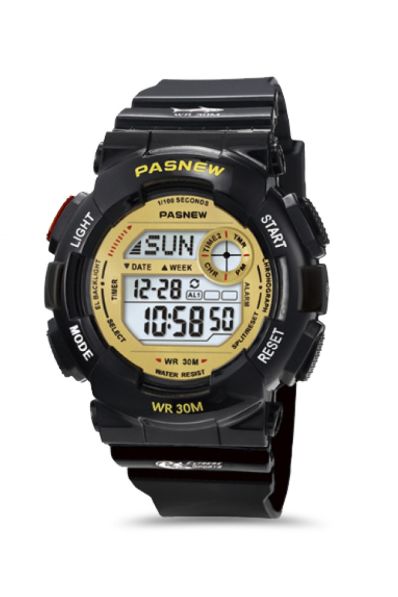 Pasnew Teenager's Watch - Black, Yellow #PSE-480GB