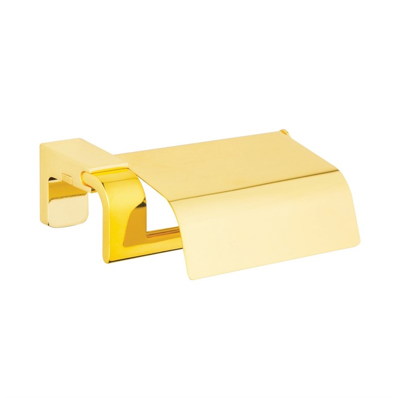 Tema Premium  Toilet Roll Holder with Lid - Gold  #336592